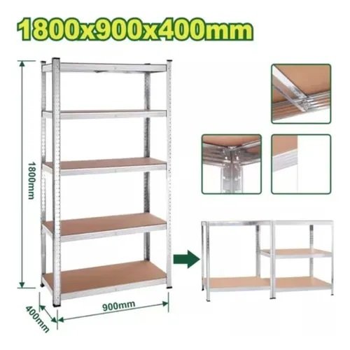 ESTANTERIA 5 PISOS 1800x900x400mm DYLLU
